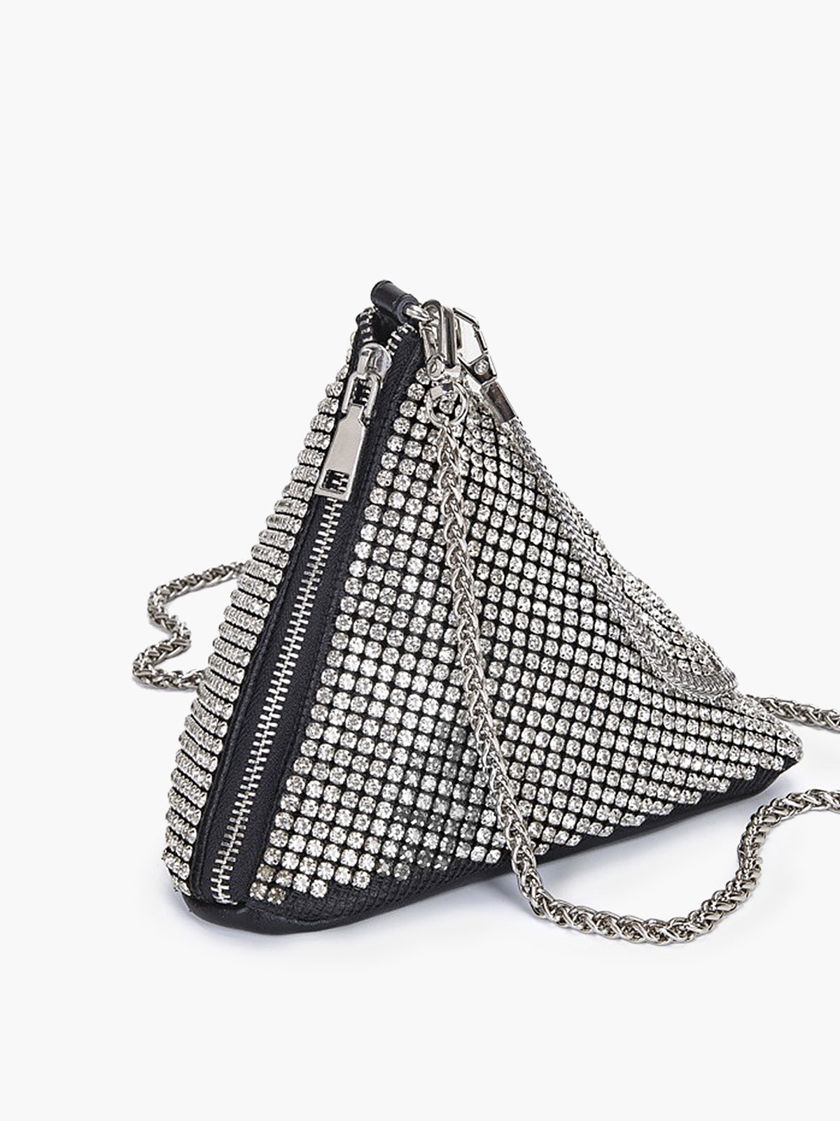 Mini sac triangulaire en strass 