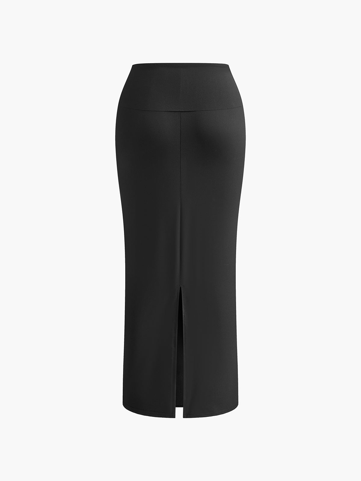 Ensemble haut asymétrique froncé et jupe longue fendue 