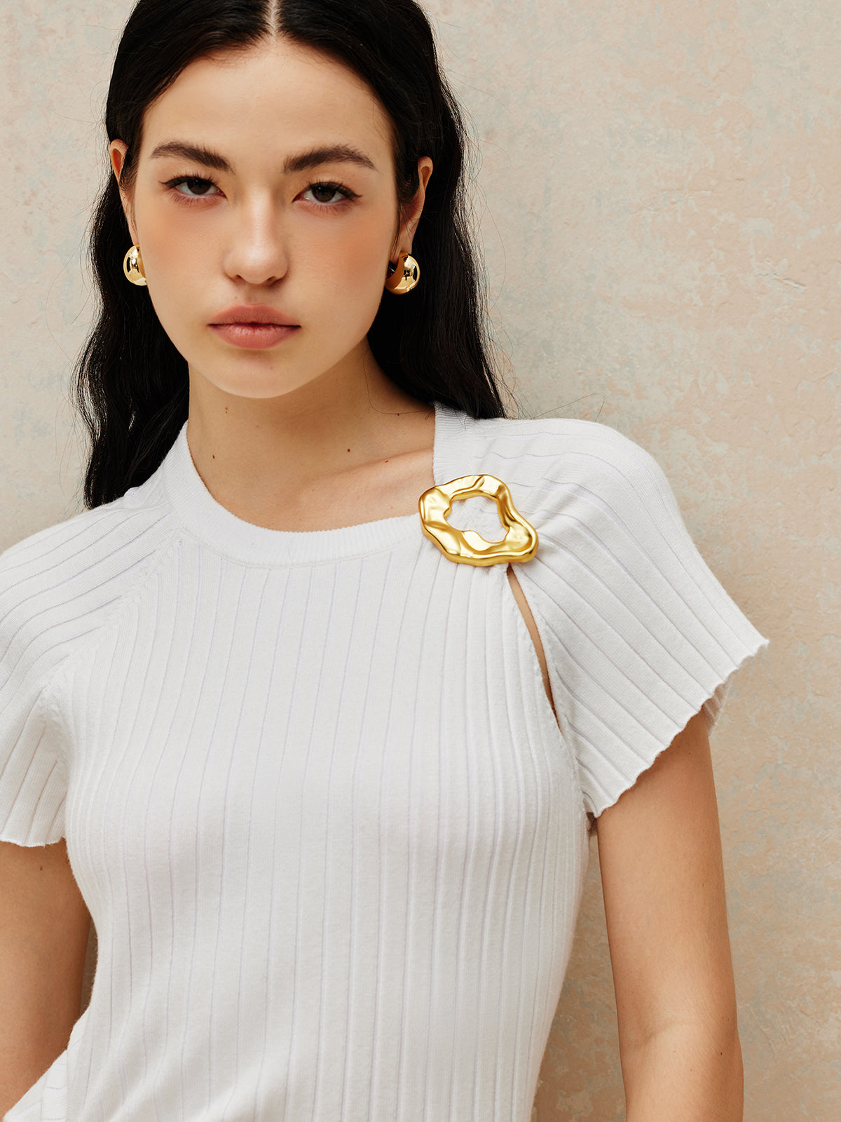 Robe pull à décoration métallique 