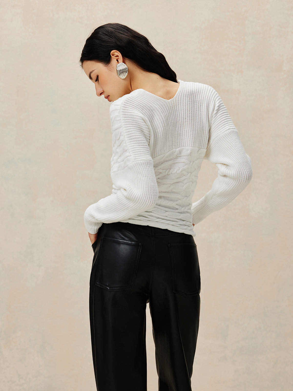 Haut court en maille croisée