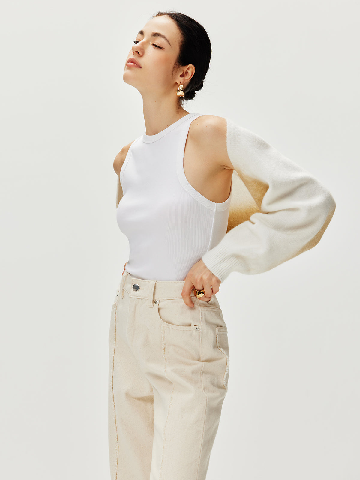 Vêtements d'extérieur oversize en maille dégradée 