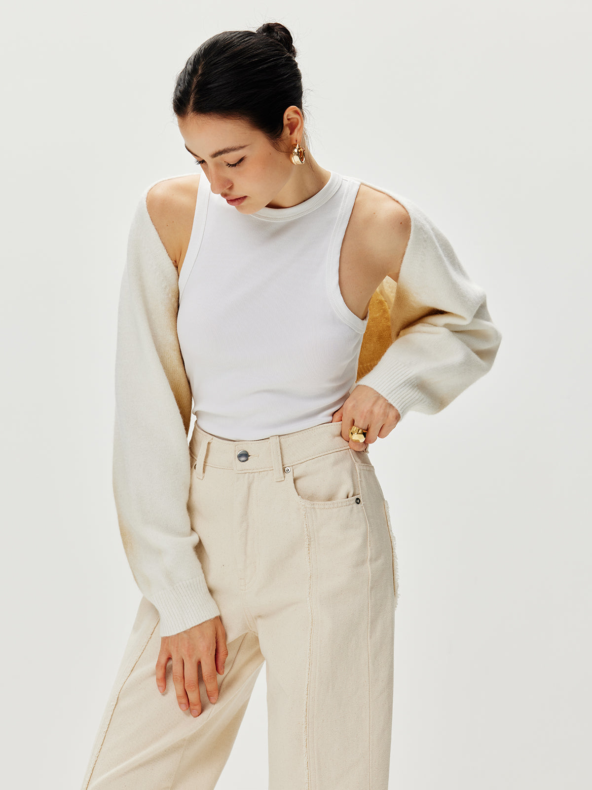 Vêtements d'extérieur oversize en maille dégradée 