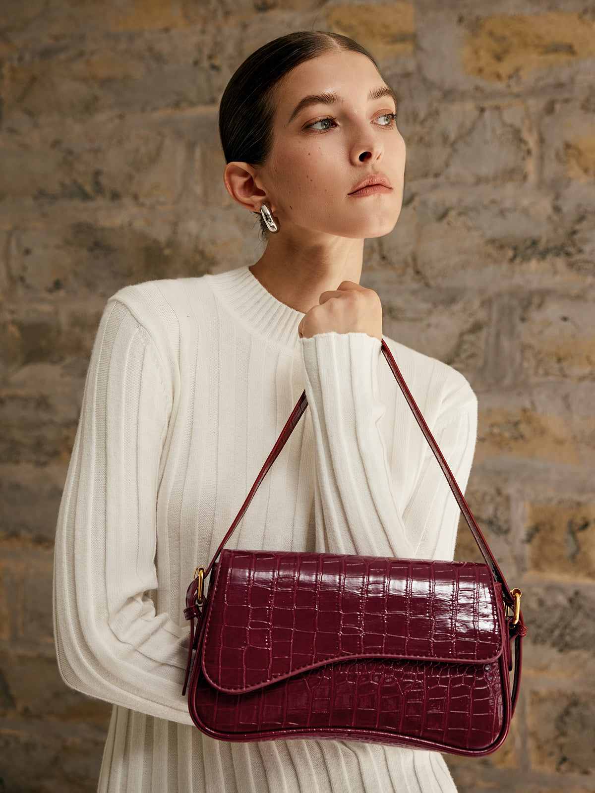 Sacoche d'aisselle à carreaux à boucle