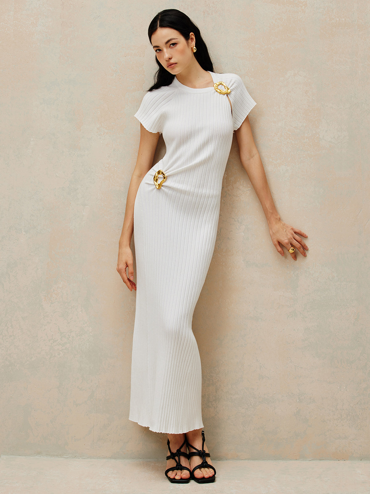 Robe pull à décoration métallique 