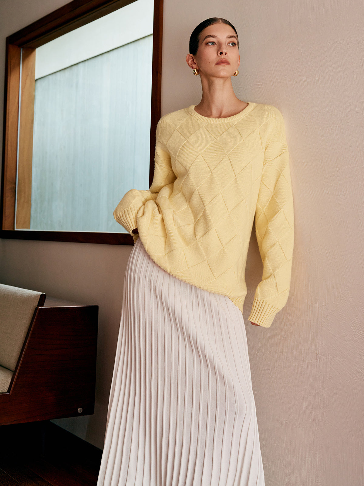 Pull uni à losanges 