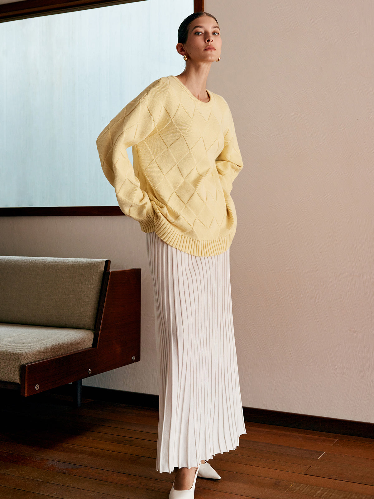 Pull uni à losanges 