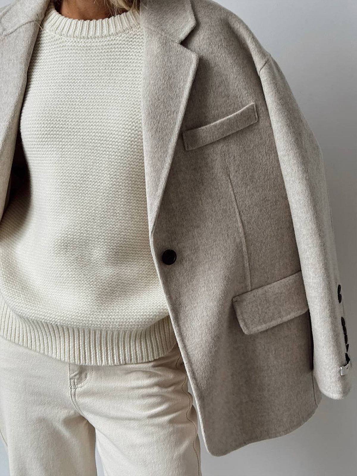 Pull en tricot mécanique mélangé coton 