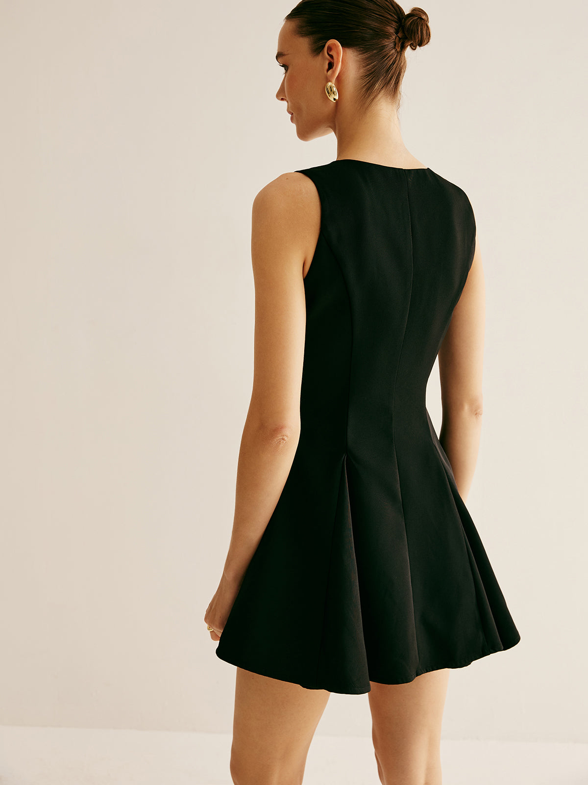 Robe débardeur plissée en forme de parapluie 