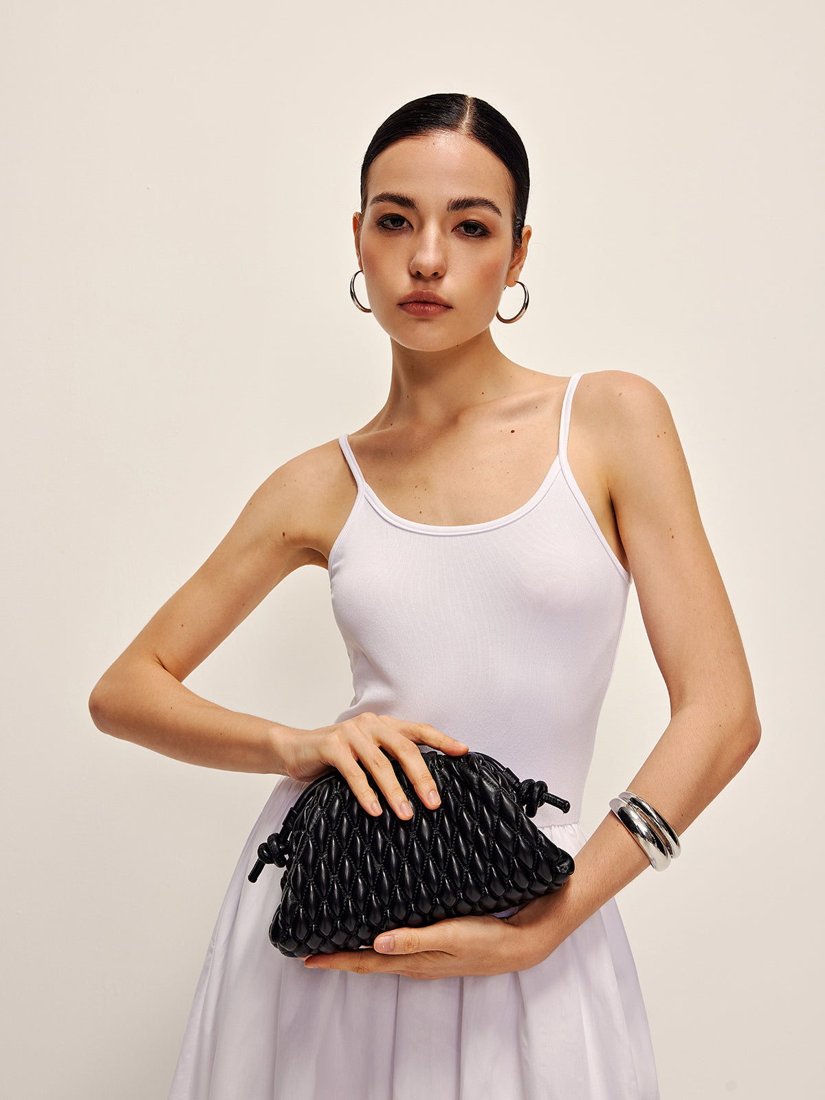 Rhombus Clutch &amp; Shoulder Dumpling Bag 