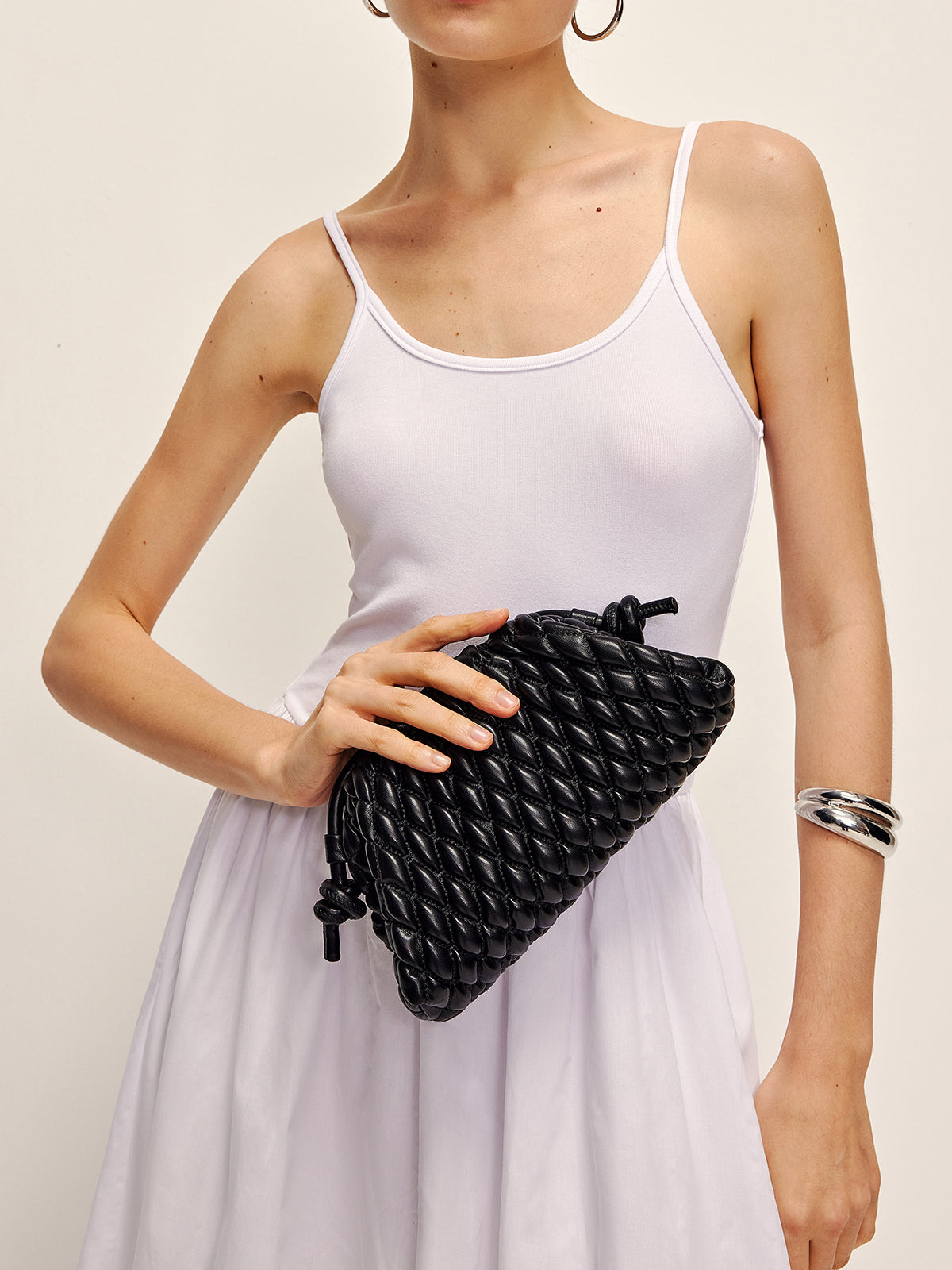 Rhombus Clutch &amp; Shoulder Dumpling Bag 