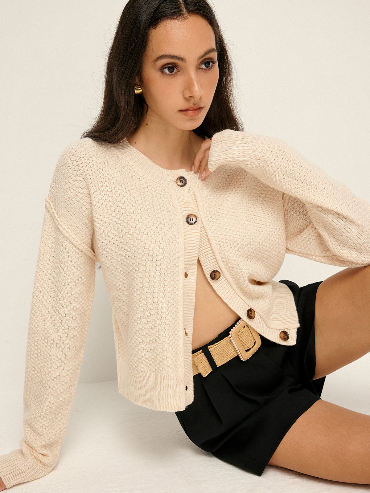 Gilet uni à boutons 