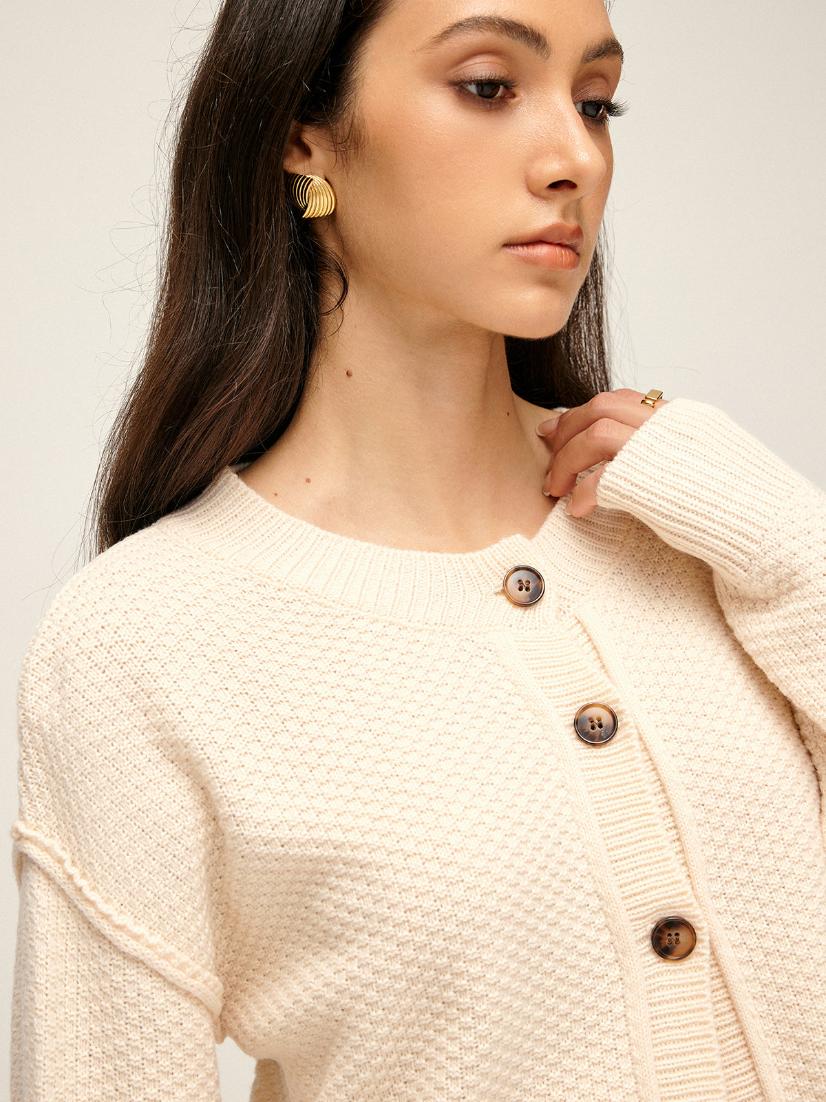 Gilet uni à boutons 