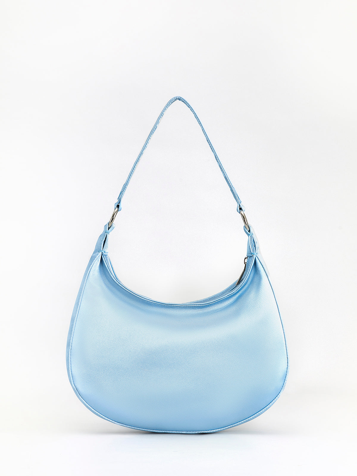 Sac en forme de croissant à fermeture éclair et motif floral 3D 