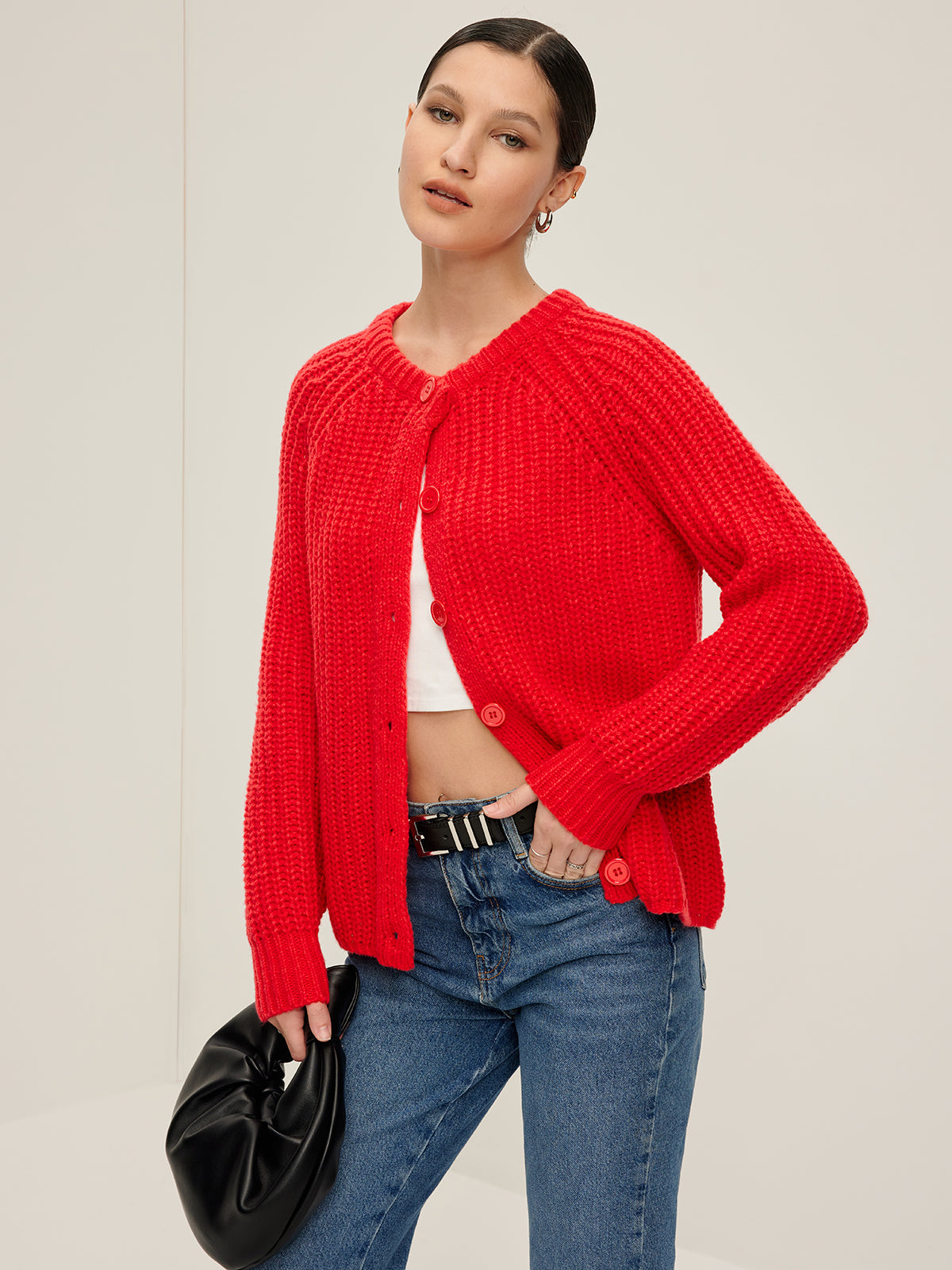 Gilet uni à boutons 