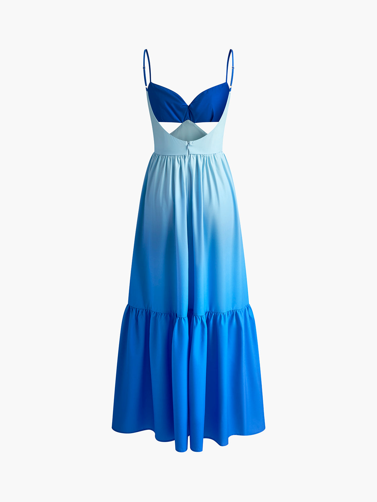 Robe longue à bretelles dos nu et découpes