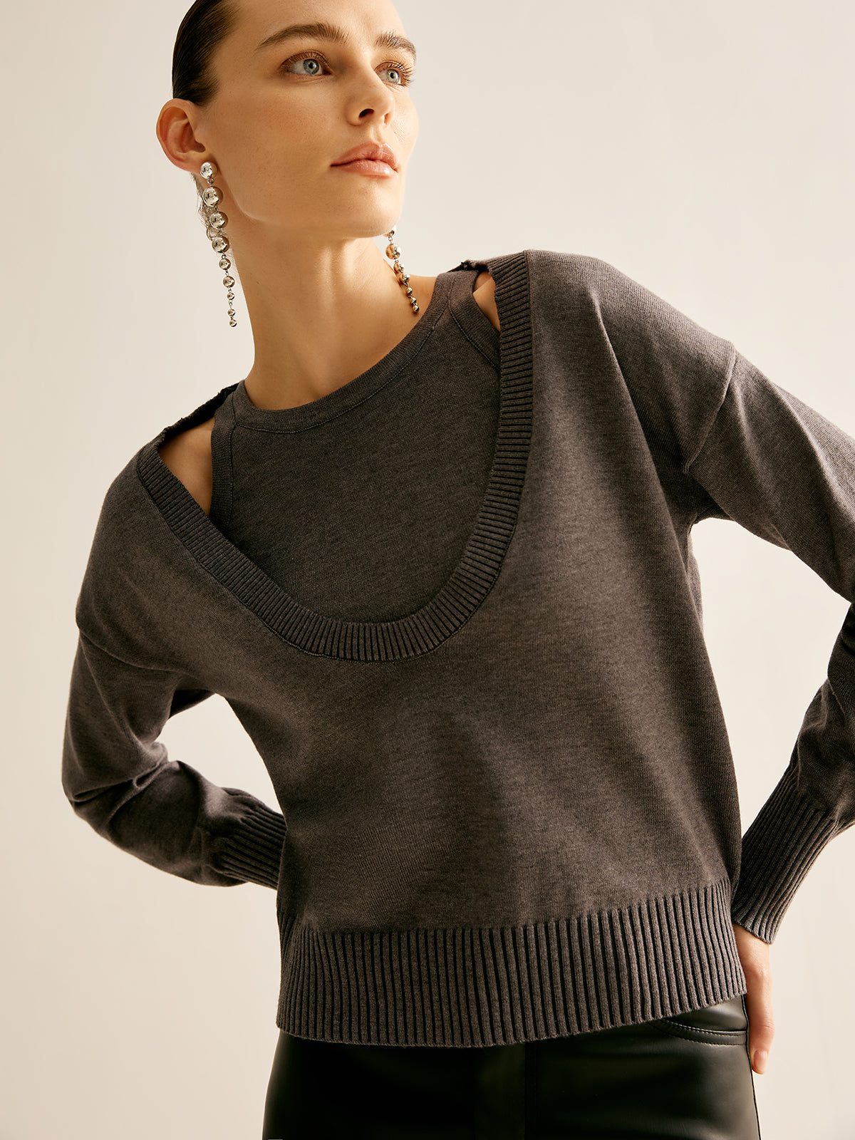 Pull décontracté 2 en 1 