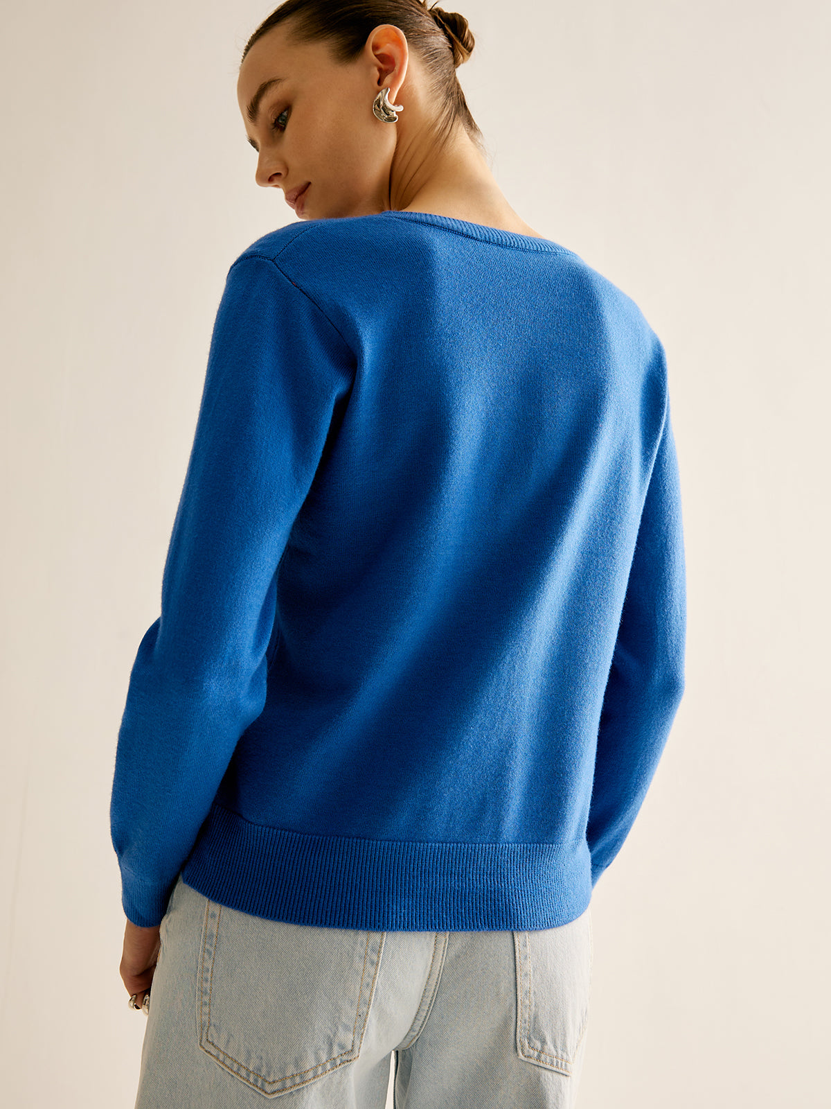 Schlichter Cardigan mit weichen Knöpfen 