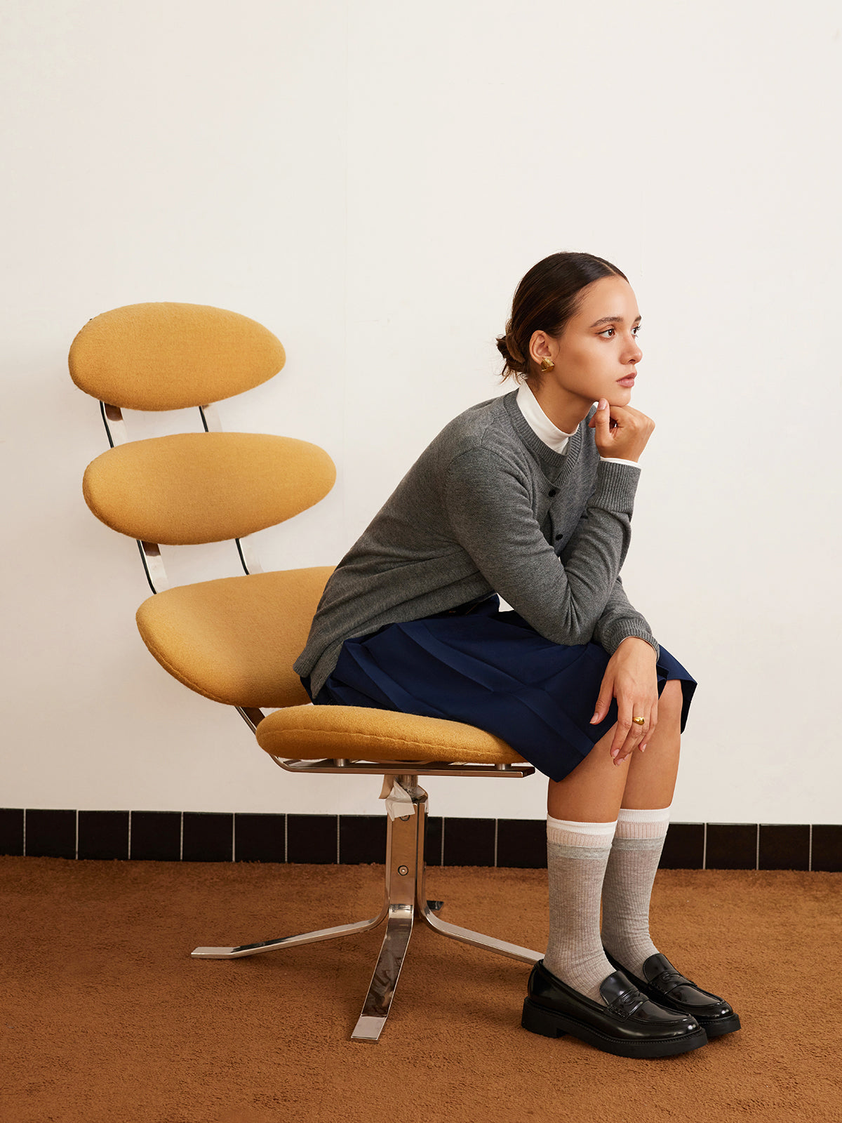 Gilet boutonné en laine mélangée 