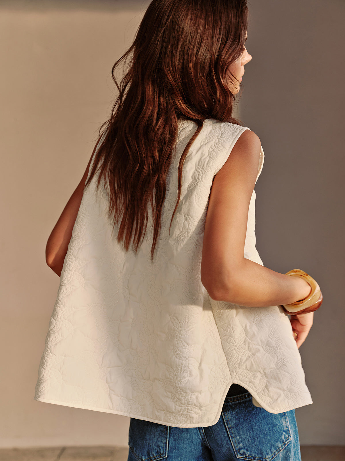 Weste mit Schleifenverzierung und Reißverschluss 