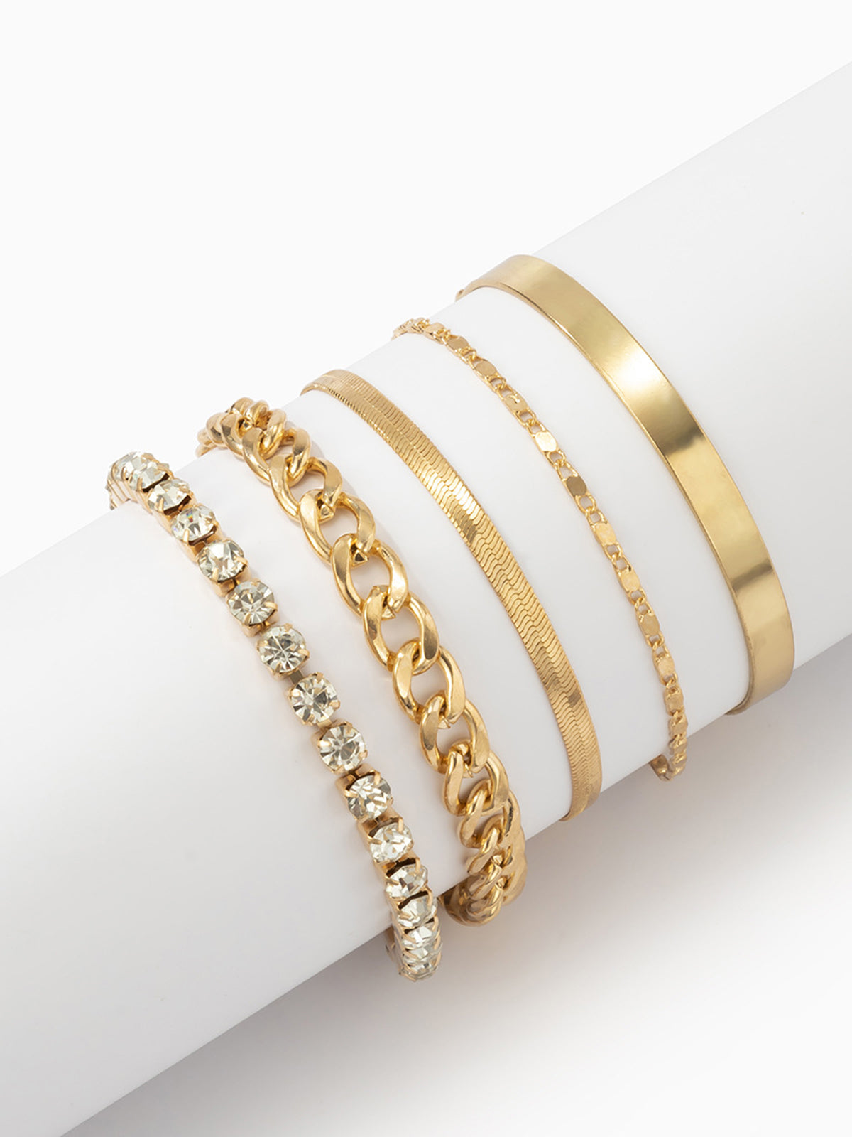 Bracelet chaîne serpent en strass (5 pièces) 