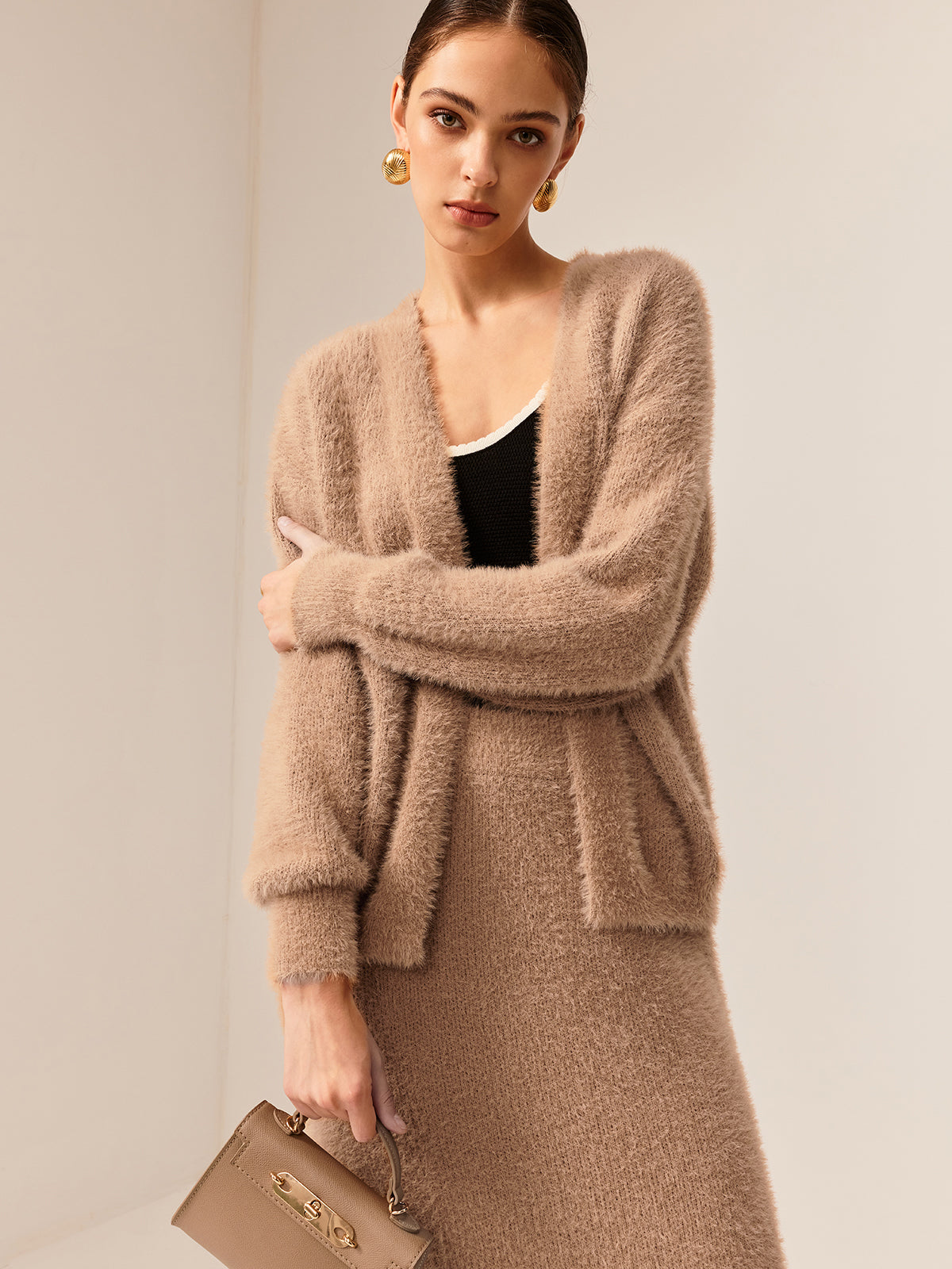 Plain Fuzzy Cozy Sweater Co-ords
