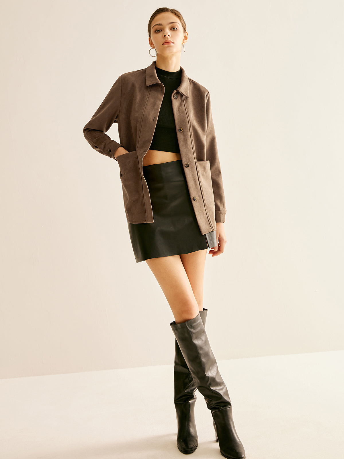 Pockets Suede Effect Polo Shirt