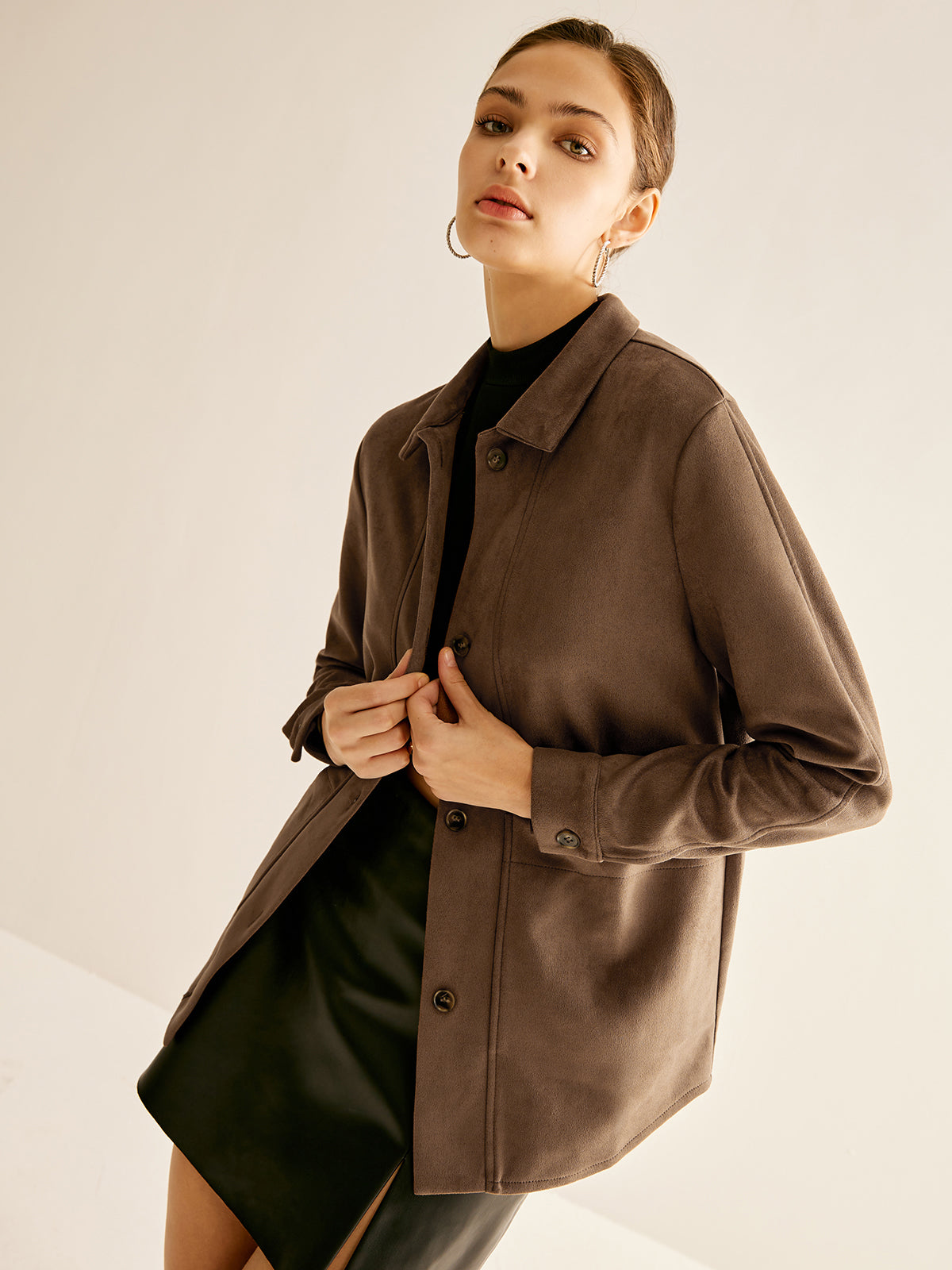 Pockets Suede Effect Polo Shirt