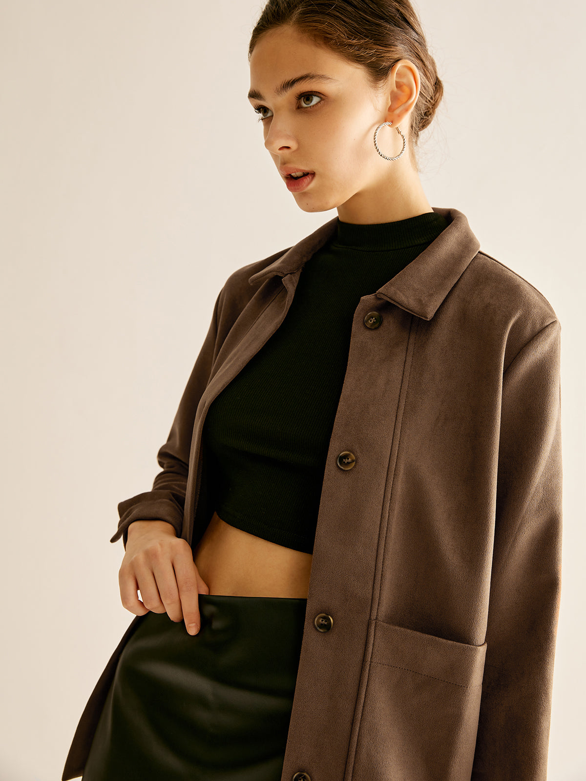 Pockets Suede Effect Polo Shirt