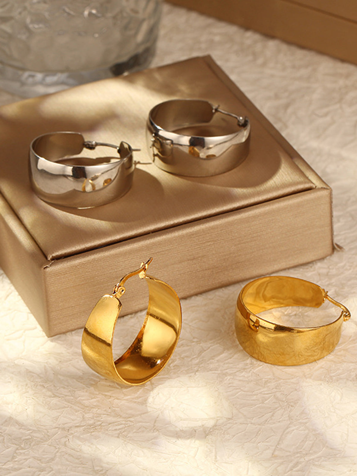 Tunnel-Creolen-Anhänger-Ohrringe 