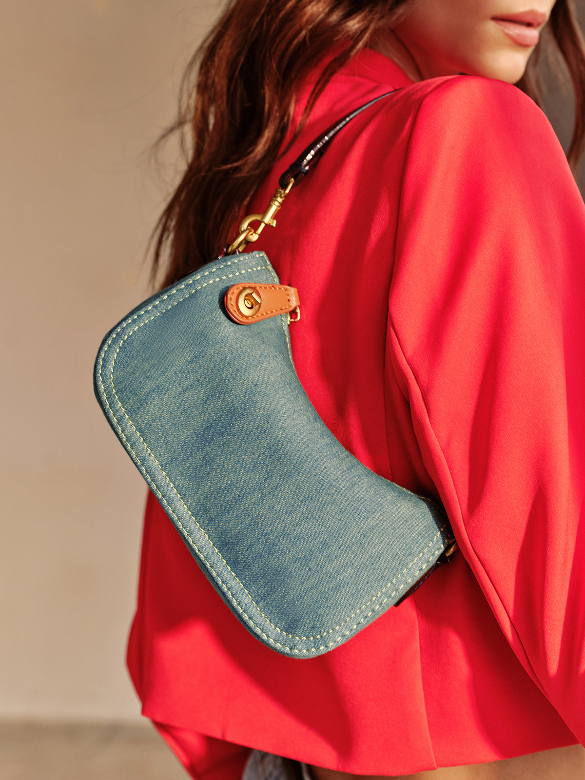 Vintage kleiner Achselbeutel mit Reißverschluss 