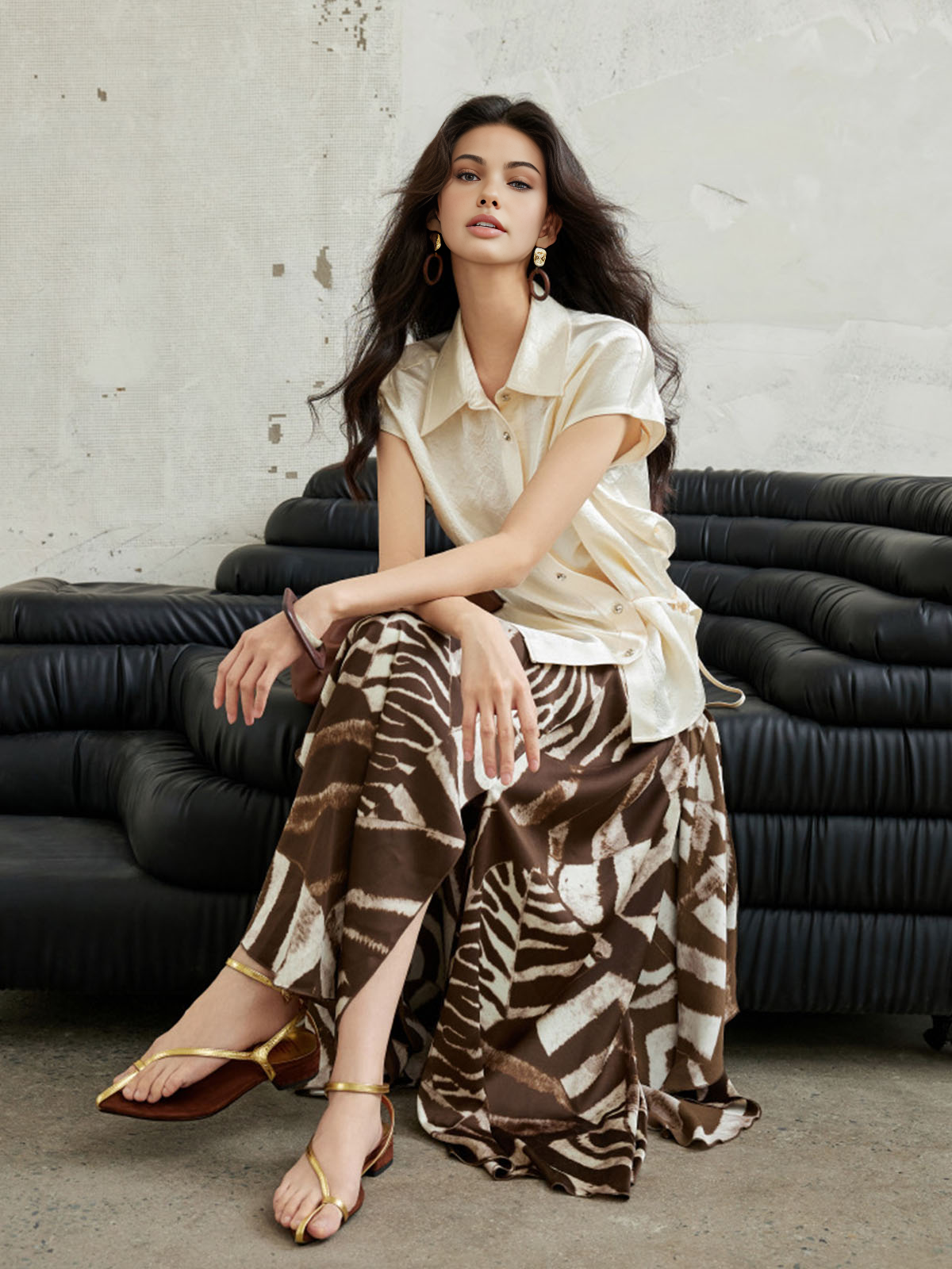 Maxirock mit Zebra-Print 