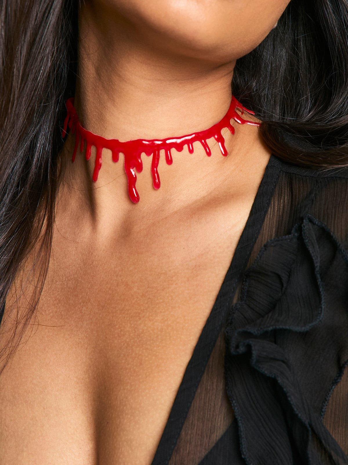 Halloween-Imitat-Bluttropfen-Choker-Halskette 