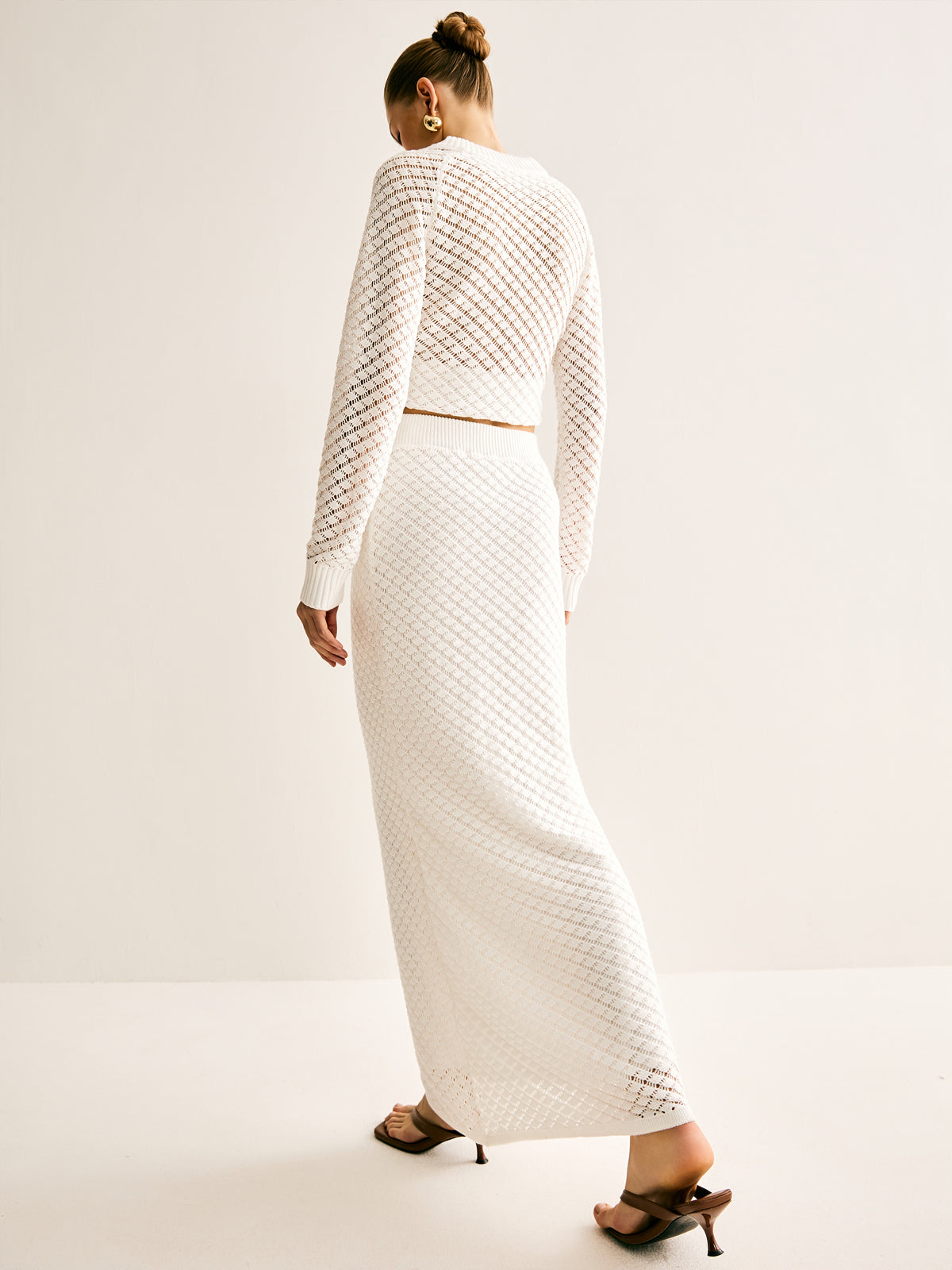 Ensemble jupe maxi doublée ajourée 