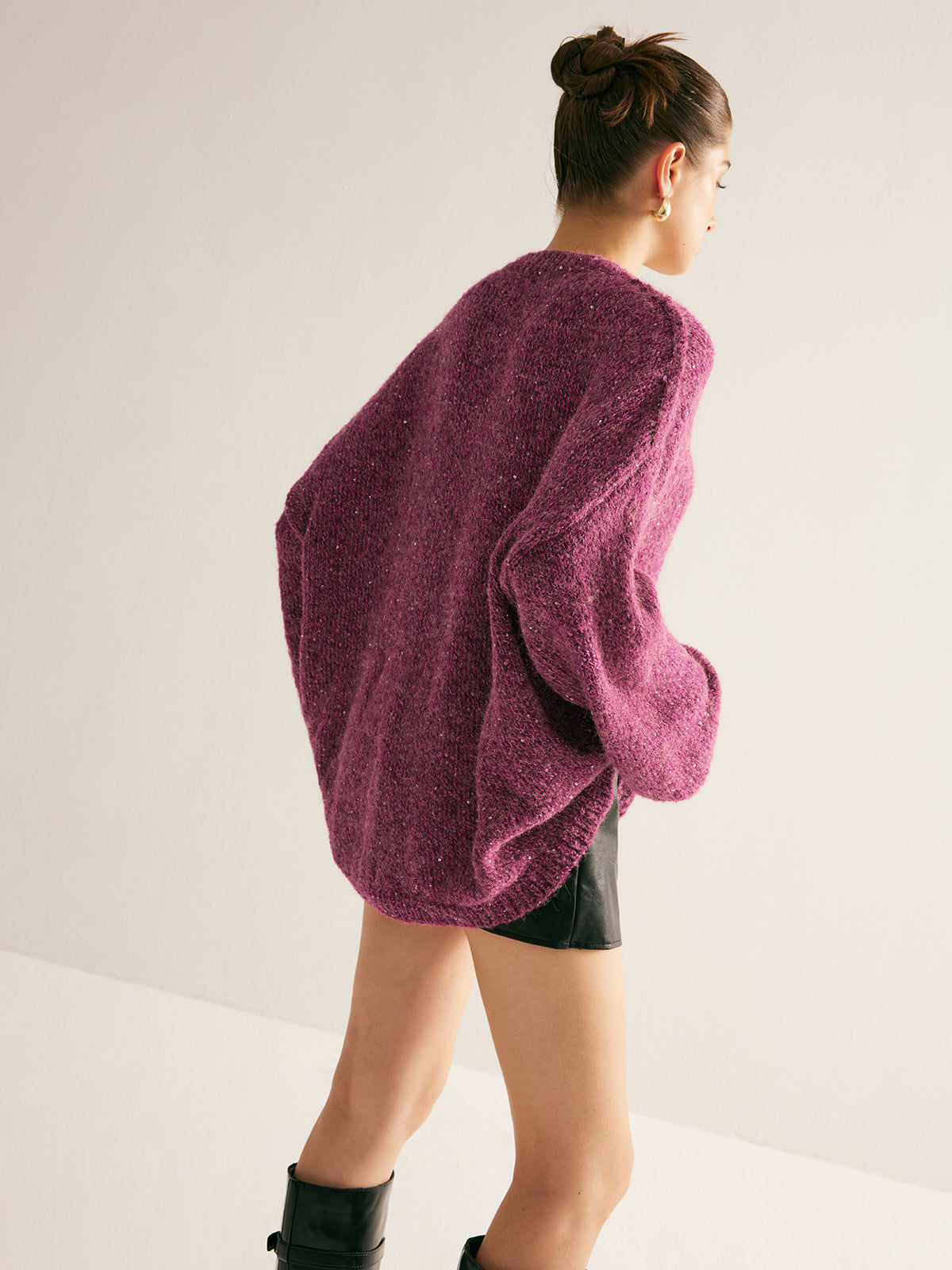 Pailletten-Pullover (locker geschnitten) 