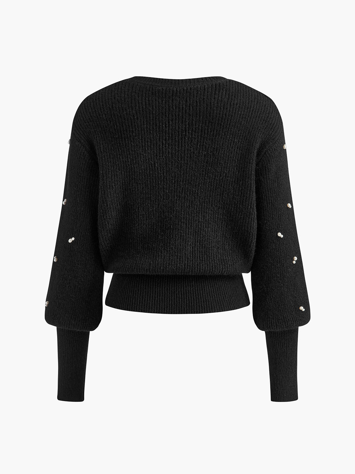Perlenbesetzter, taillierter Pullover 