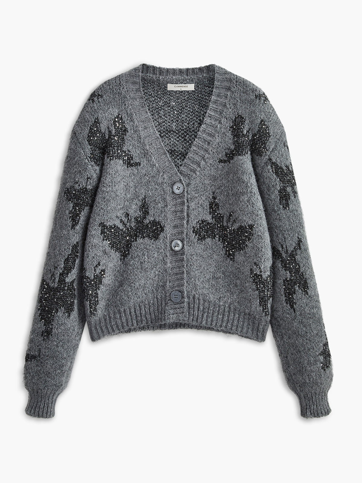 Pailletten-Cardigan mit V-Ausschnitt 