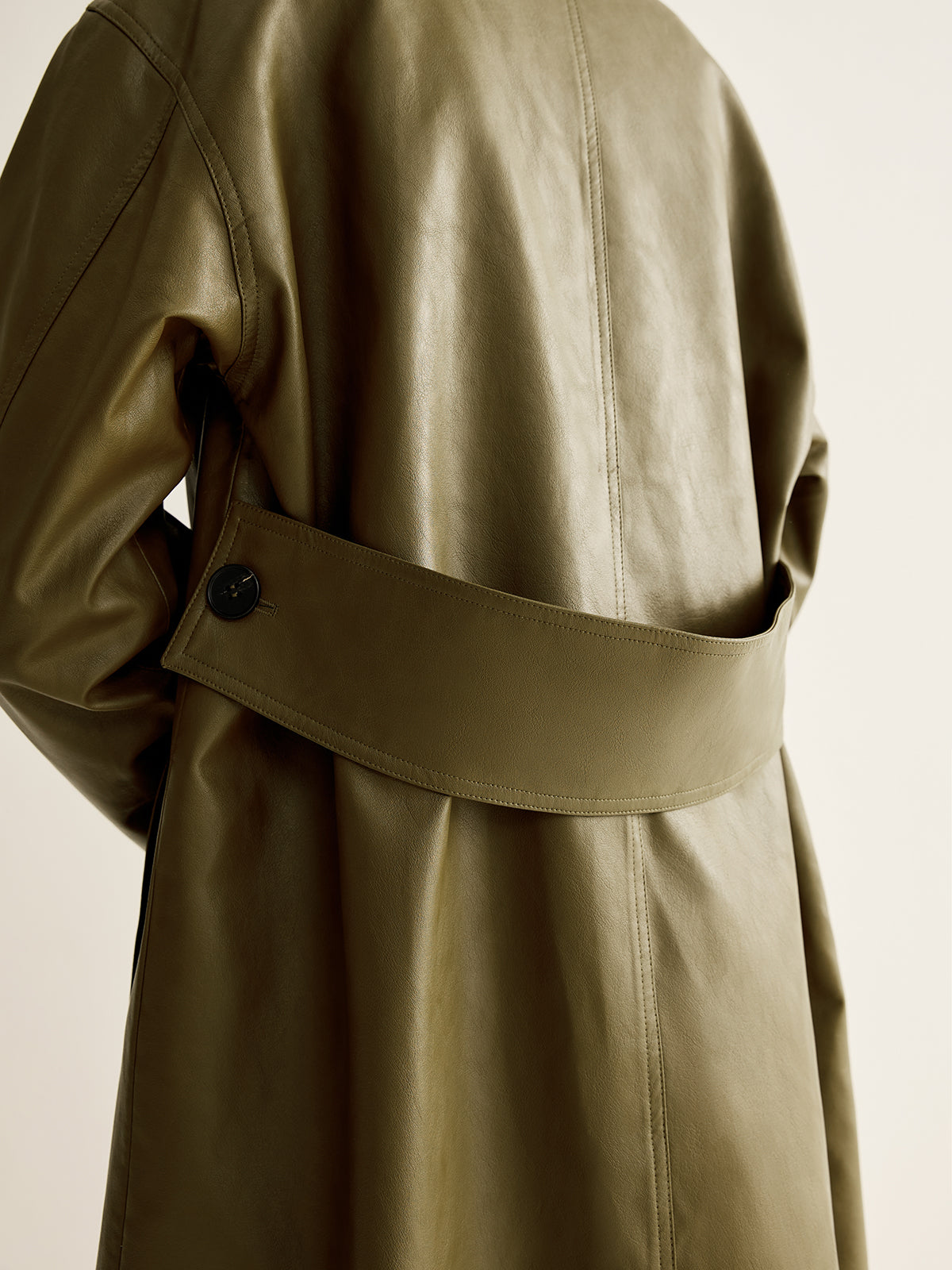 Veste longue oversize en similicuir 