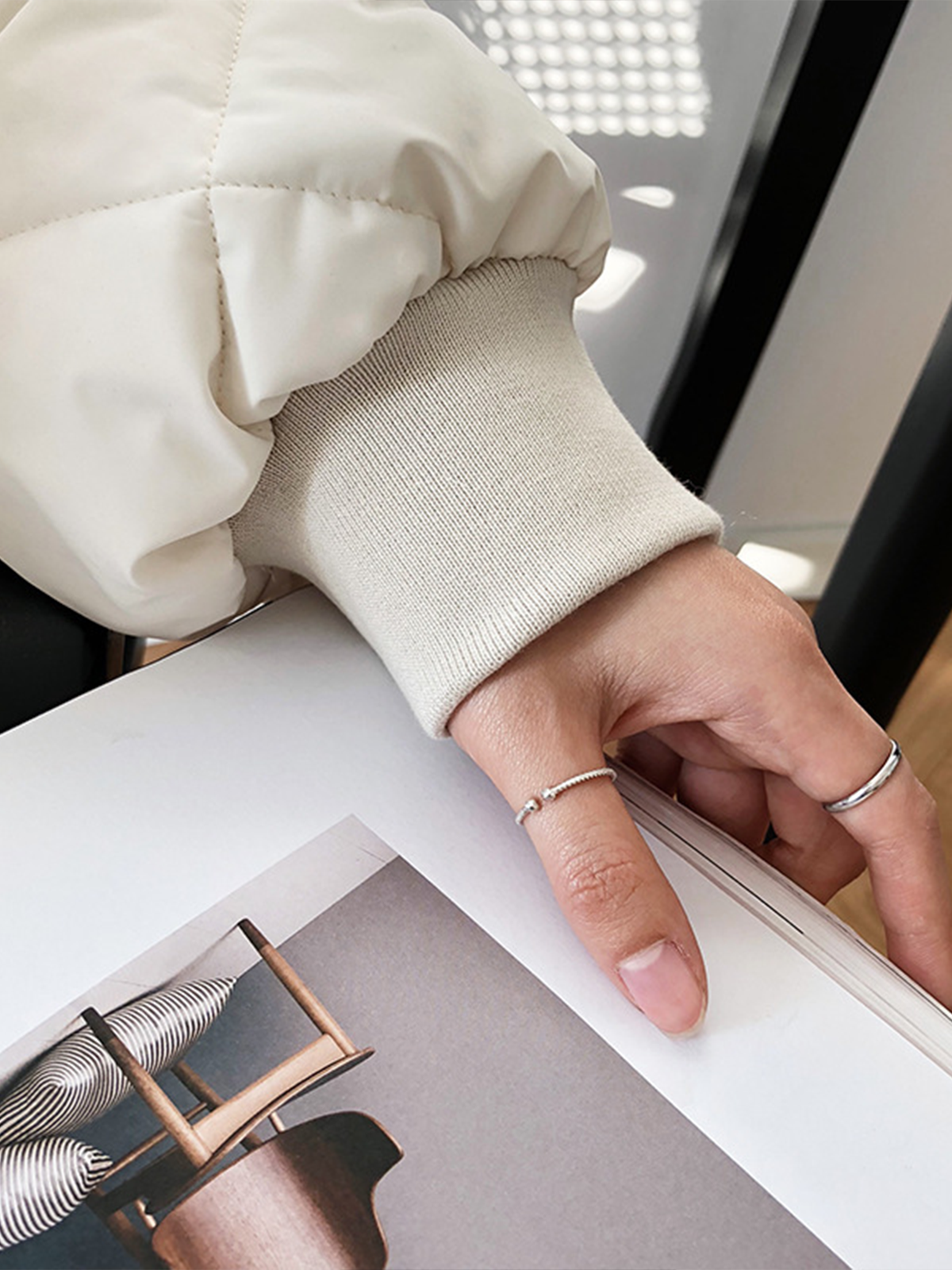 Manteau d'hiver à boutons losanges 