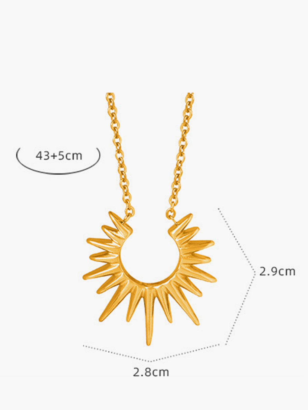 Collier pendentif soleil doré 