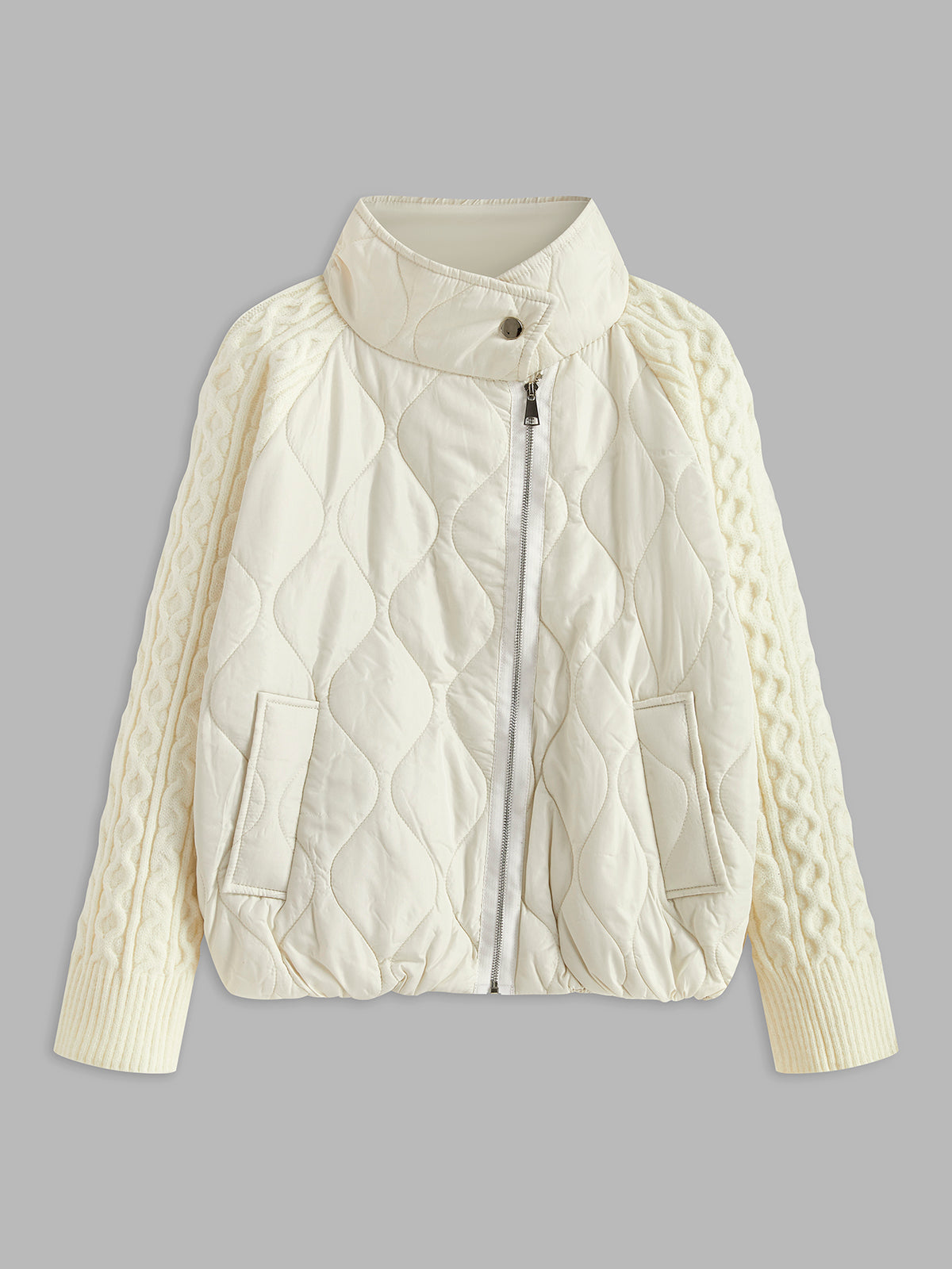 Vêtements d'extérieur en maille à empiècement boutonné au col 