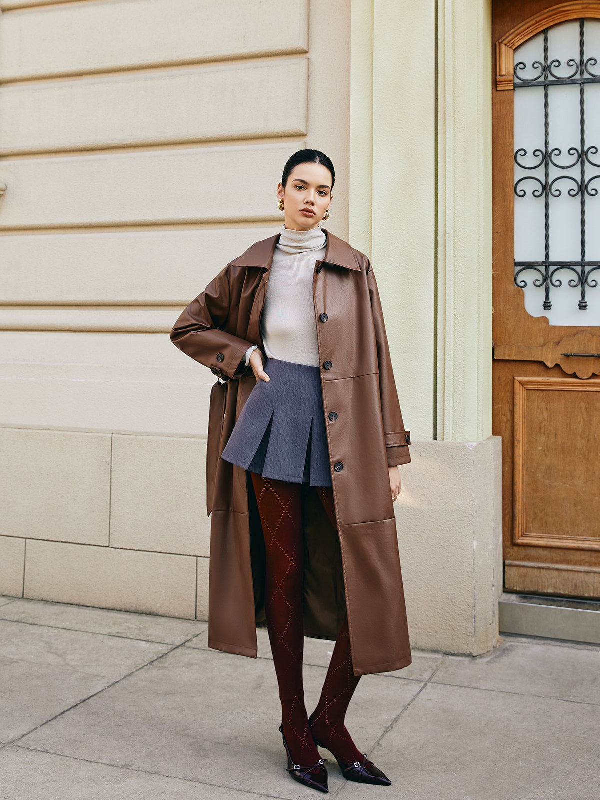 Freizeitjacke aus Kunstleder 