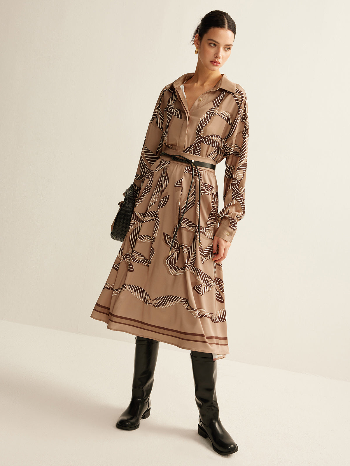 Midirock mit Bohème-Print (ohne Gürtel) 