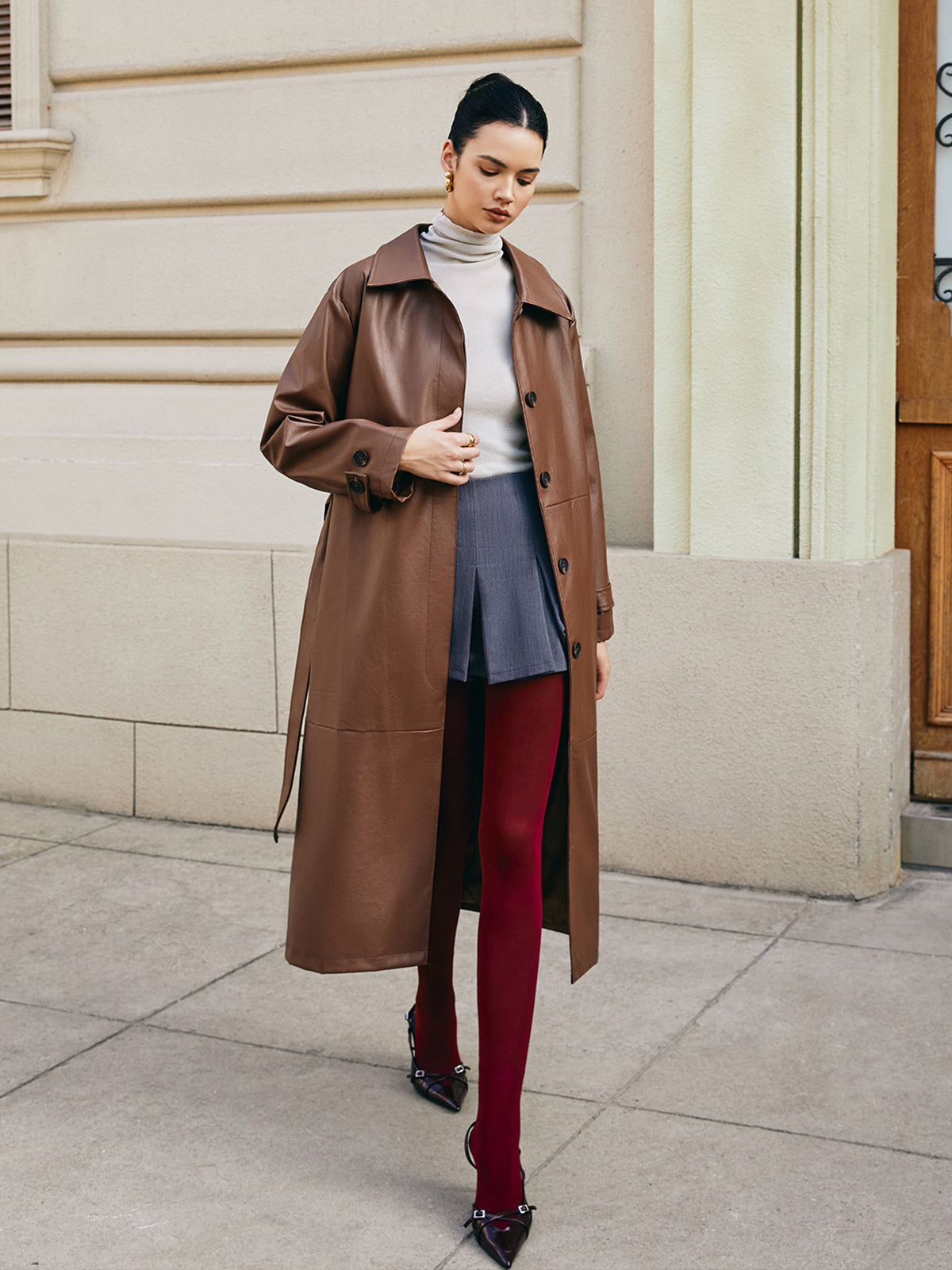 Freizeitjacke aus Kunstleder 