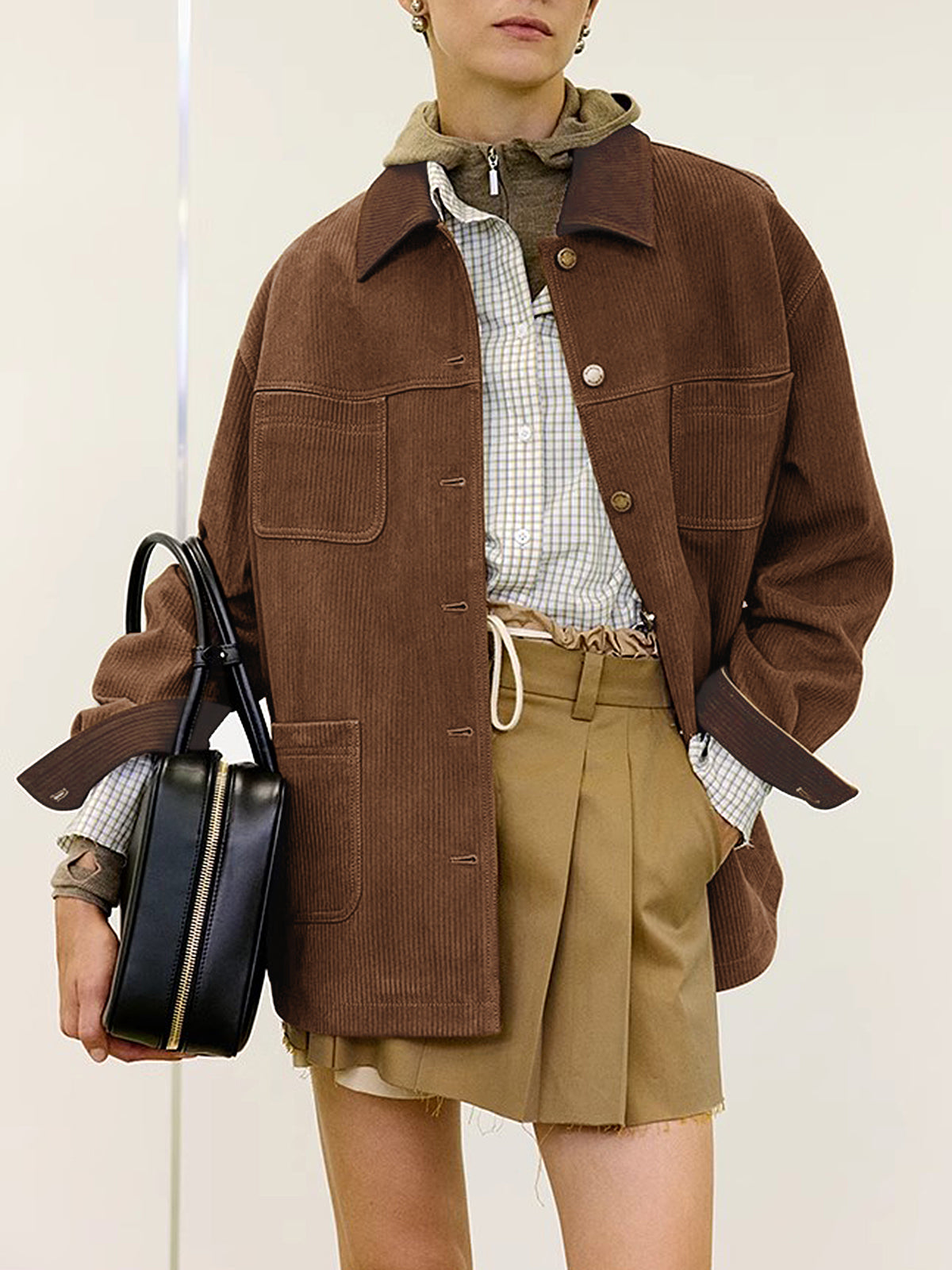 Vintage Corduroy Cargo Polo Jacket