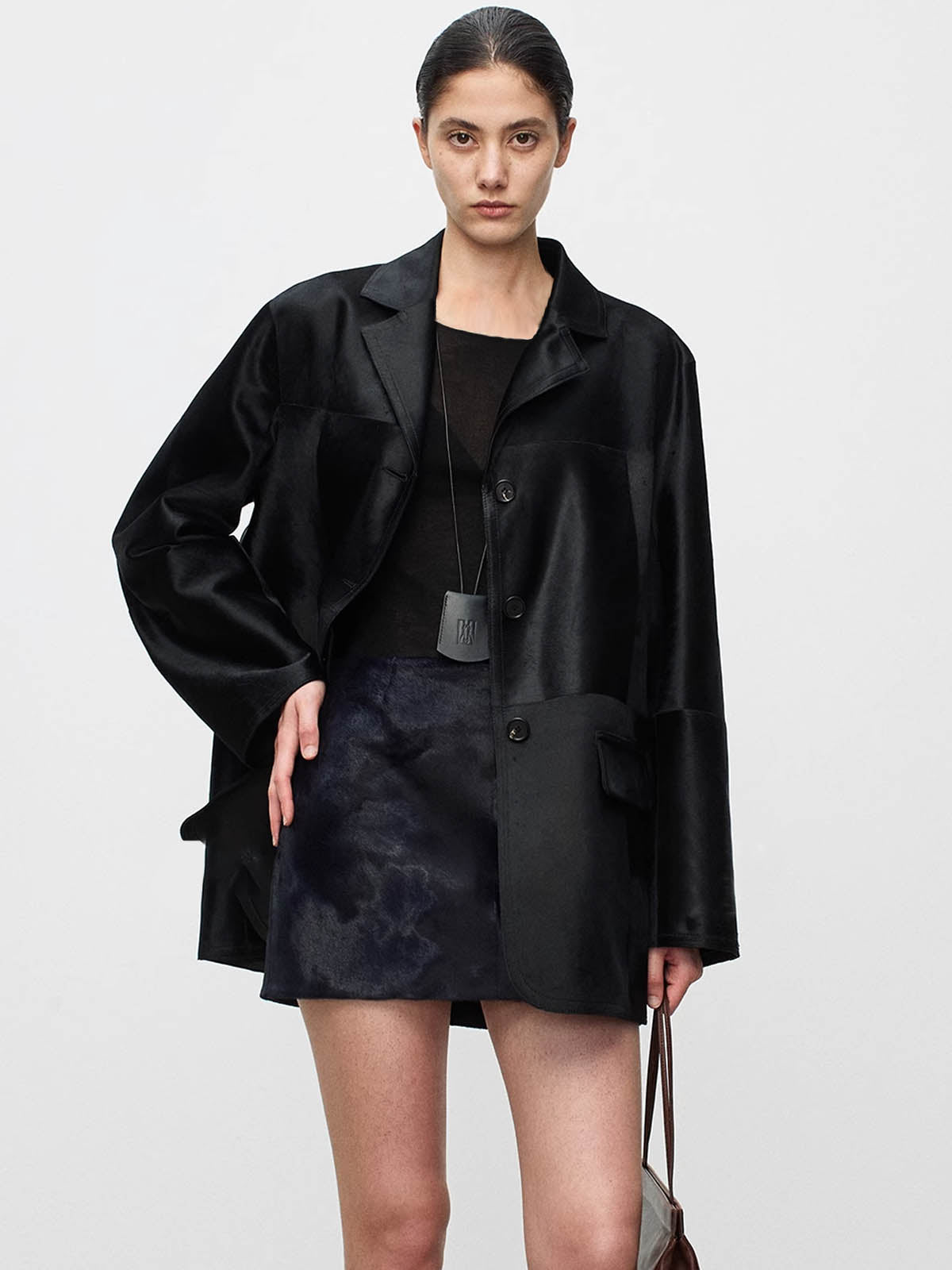 Pull moulant transparent en laine mélangée 