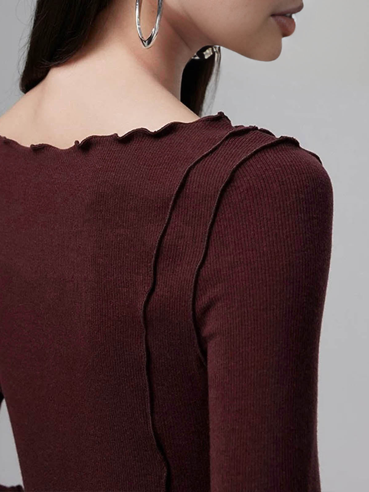 T-shirt slim à bordure de laitue 