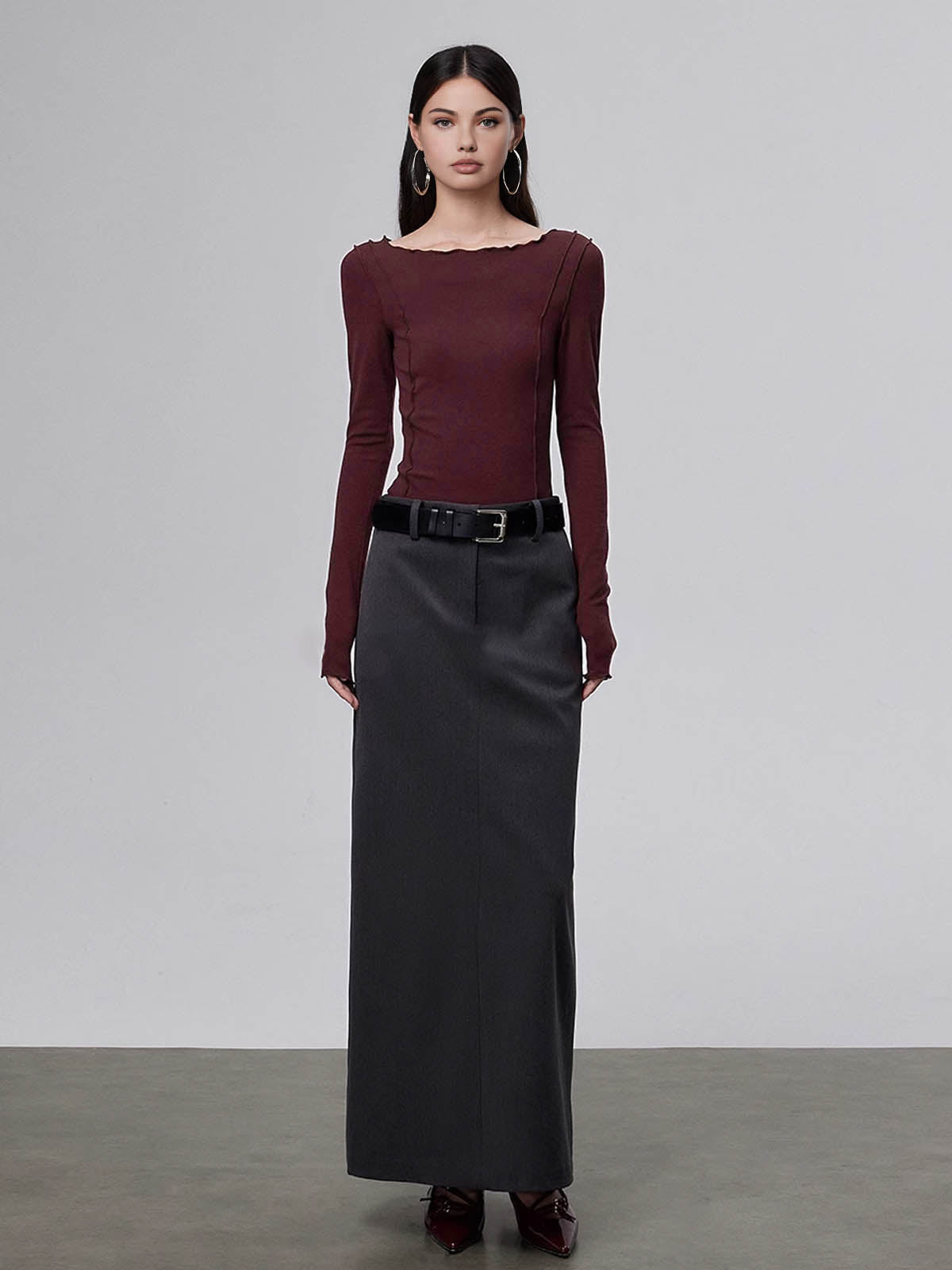 T-shirt slim à bordure de laitue 