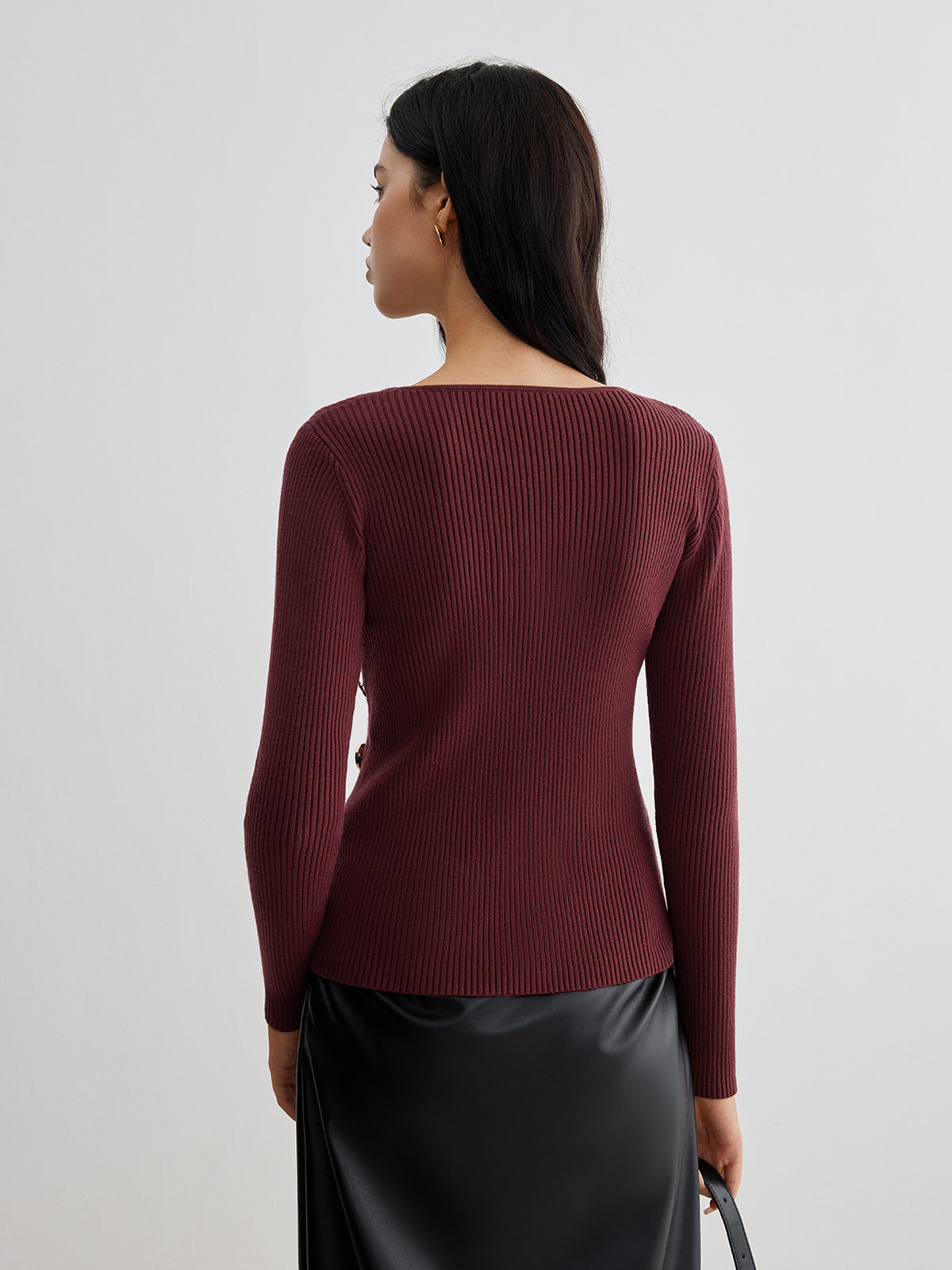 Pull asymétrique côtelé slim 