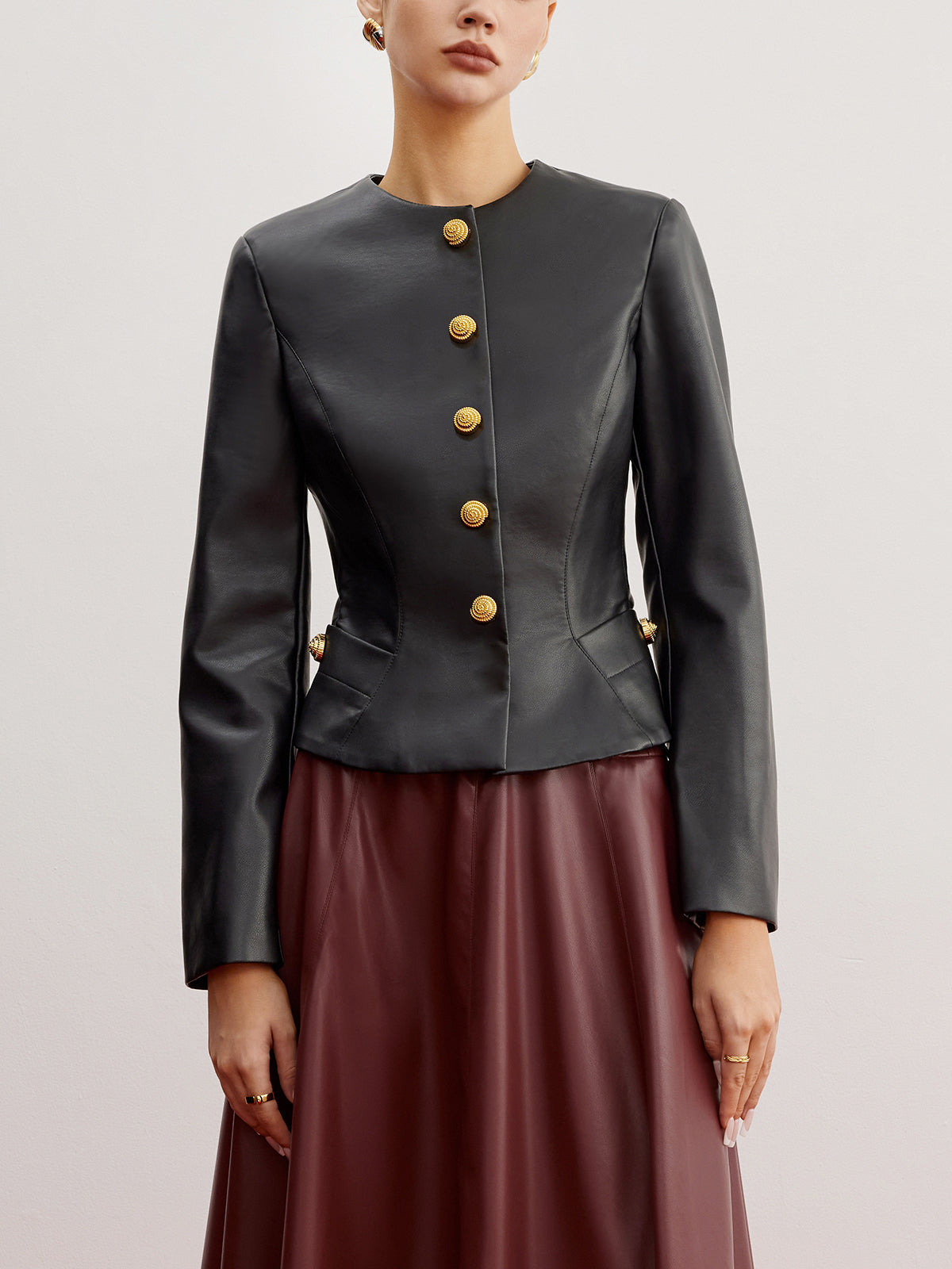 Lässige Slim-Fit-Jacke aus Kunstleder 