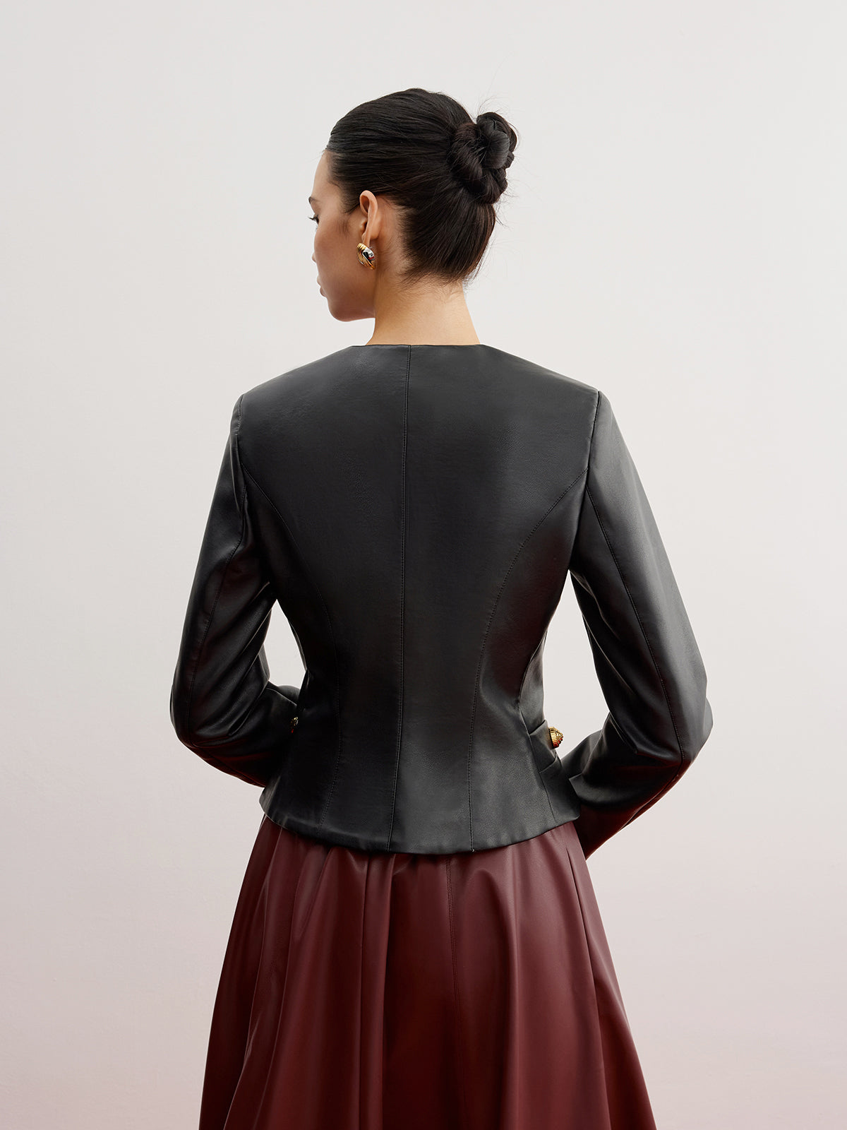 Lässige Slim-Fit-Jacke aus Kunstleder 